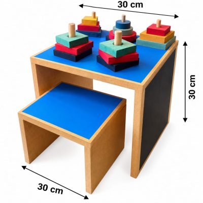 Mesa didáctica encastre con banco